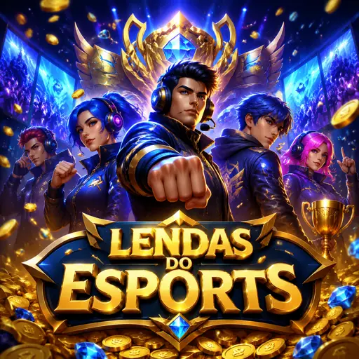 Arena de eSports com partidas de CS2 e LoL em telões